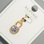 Xuping Pendant with White Crystal, 9×15 mm diamond, approx. 23 mm length, 18K Gold Plating