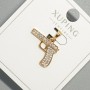 Pendant "Pistol" Xuping with White Rhinestones, 18x13 mm, 5 mm+ -, length 20.5 mm, 18K Gold Plating