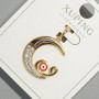 Pendant "Moon Eye" Xuping with white rhinestones and red enamel, diameter 18.5×19.5 mm, length 26 mm, 18K gold plating