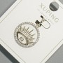 Pendant "Eye" Xuping with white crystals, diameter 18mm, length 36mm, rhodium