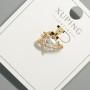 Heart Pendant by Xuping with Pink Crystal and White Rhinestones, 14×9 mm diameter + -, 16.5 mm length + -, 18K plating