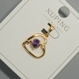 Pendant "Heart" Xuping with a purple crystal, diameter 15x14, 5mm+ -, length 22.5mm+- 18K gold plated