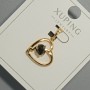 Pendant "Heart" Xuping with black crystal, diameter 15x14, 5mm+ -, length 22.5mm+- gold plating 18K