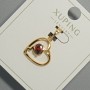 Pendant "Heart" Xuping with red crystal, diameter 15×14.5, 5mm+ -, length 22.5, 18K gold plated