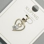 Pendant "Heart" Xuping with White Crystal, 13×17 mm diameter +-, length 22 mm +-, rhodium