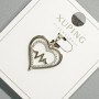 Pendant "Heart" Xuping with white rhinestones, diameter 18x18mm, length 23.5mm, rhodium