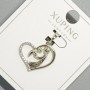 Pendant "Heart" Xuping with White Rhinestones, 19x16 mm diameter, 5 mm+ -, length 24 mm+ - Rhodium plated