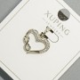 Pendant “Heart” Xuping with white stones, diameter 16×14 mm, length 19.5 mm plus, rhodium plated