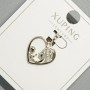 Pendant "Heart" Xuping with white crystals, diameter 15.5×15 mm±, length 20 mm± Rhodium