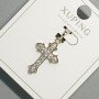 Pendant “Cross” Xuping with white crystals, diameter 14×20 mm±, length 27 mm± rhodium