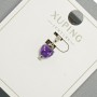 Pendant "Heart" Xuping with Violet Crystal, diameter 6mm+, length 14mm+ Rhodium-plated