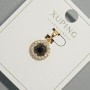 Xuping Pendant with Black Crystal and White Rhinestones, 10.5mm diameter + -, length 18.5mm+- 18K gold plating