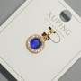 Xuping Pendant with Blue Crystal and White Rhinestones, diameter 10.5 mm+, length 18.5 mm+, 18K gold plating
