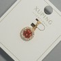 Xuping Pendant with Red Crystal and White Rhinestones, diameter 10.5 mm, length 18.5 mm, 18K Gold Plating