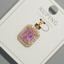 Xuping Pendant with Pink Crystal and White Rhinestones, 13x15mm diameter + -, length 23mm + - gold plated 18K