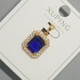 Xuping Pendant with Blue Crystal and White Rhinestones, 13x15 mm Ø, length 23 mm ±, 18K Gold Plating