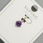Xuping Pendant with Violet Crystal, 6mm diameter, length 15mm, rhodium-plated