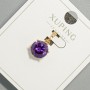Xuping Pendant with Violet Crystal, 9mm dia, 17mm length, 18K Gold Plating