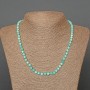 Amazonite Necklace with natural gemstone, faceted cube, diameter 4.5mm ±, length 49cm ±