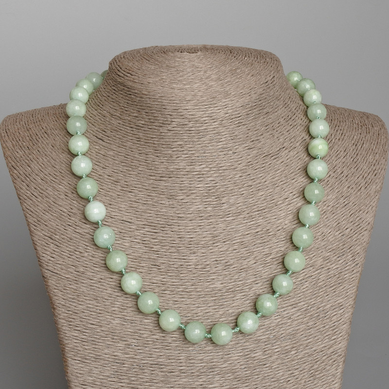 Amazonite Necklace natural stone smooth ball, diameter 10.5mm±, length 49cm±