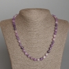 Lepidolite Necklace natural stone, faceted cube shape, 7mm diameter, length 50cm