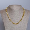 Necklace Yellow Jadeite natural stone faceted beads, diameter 6x8mm, length 48cm