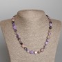 Charoite Necklace Natural Stone Beads Tumbled, diameter 9x11mm ±, length 49cm ±