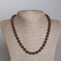 Garnet Necklace, Natural Stone, Smooth Bead, 8.5 mm approx., 49 cm length