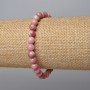 Rhodonite Natural Stone Bracelet, Smooth Bead, 6.5 mm diameter, length 18 cm, elastic