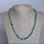 Green Agate Necklace of Natural Stone Beads, tumbled round 6×8mm, length 48cm