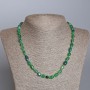 Green Agate Necklace, natural stone, faceted beads, 6x10mm, length 51cm