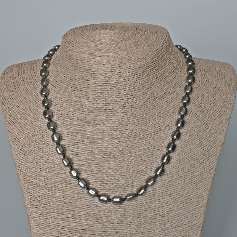 Hematite Pendant Necklace (Rectangle) 7×8×5 mm, length 50 cm