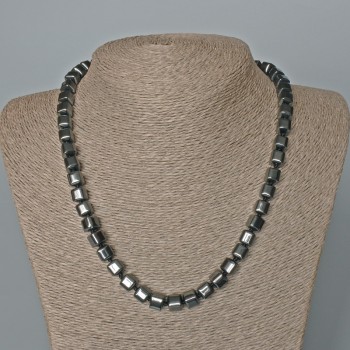 Hematite Bead Necklace Cube, diameter 8mm ±, length 48cm ±
