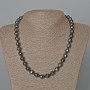 Hematite Bead Necklace with Faceted Balls, diameter 10mm ±, length 48in ±