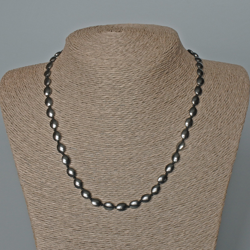 Hematite Necklace Oval, diameter 6×8mm±, length 47cm±