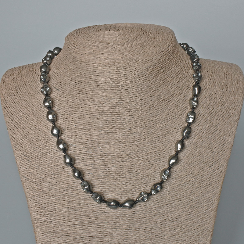 Hematite Necklace Skull, diameter 8x10x7, 5mm±, length 48cm±