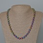 Hematite Necklace with Burnished Finish “Gasoline” Smooth Beads, 8mm diameter, length 50cm