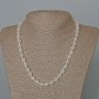 Necklace of Mountain Crystal, natural gemstone, faceted round beads 8mm diameter ±, length 47cm ±