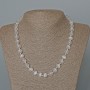 Cat’s Eye Bead Necklace White Smooth Beads, diameter 8.5mm±, length 49cm±