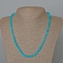 Aquamarine Necklace, natural stone, smooth bead, diameter 6 mm ±, length 46 cm ±