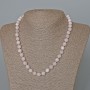 Necklace of White Quartz Natural Stone Faceted Bead, 8 mm diameter, length 48 cm