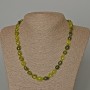Olive Crystal Necklace (colored to Olive) Bead, diameter 9×12 mm ±, length 48 cm ±