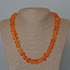 Crystal Bead Necklace Amber-Tinted Orange Crystal Teardrop, 12x8 mm, 50 cm long