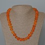 Crystal Bead Necklace Amber-Tinted Orange Crystal Teardrop, 12x8 mm, 50 cm long