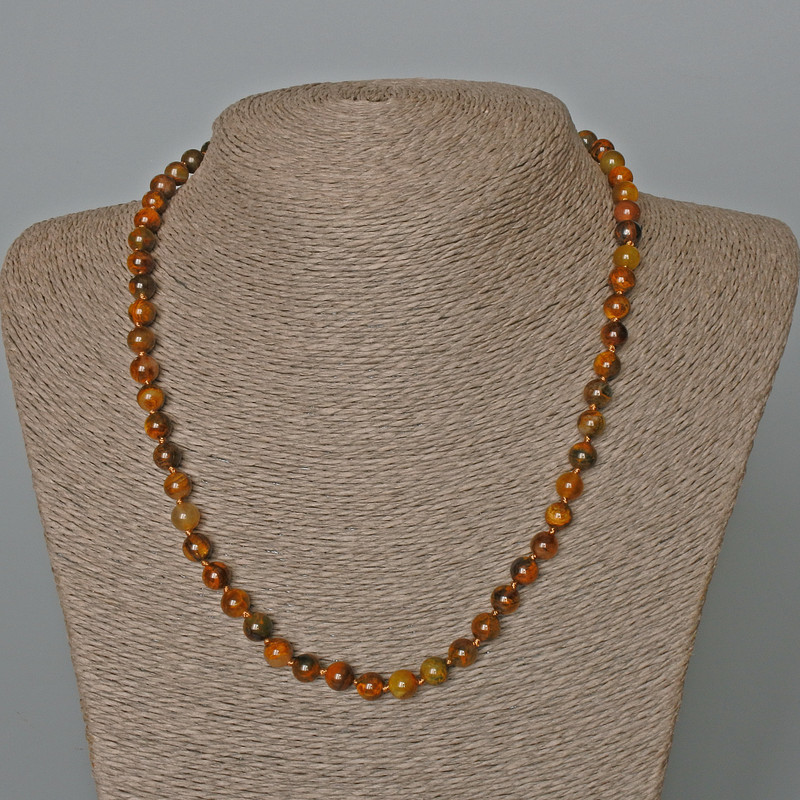 Petersite Beads Yellow Petersite Natural Stone Smooth Round Beads, diameter 6.5 mm, length 48 cm