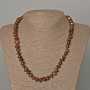 Bronzite Necklace natural stone faceted, diameter 10x5mm±, length 49cm±