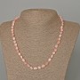 Necklace of Pink Opal Natural Stone Bead Tumbled, 6x8mm, length 49cm