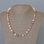 Necklace Pink Opal Natural Stone Smooth Bead, 10mm diameter, length 47cm