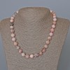 Rosy Opal Necklace - natural stone, smooth bead, 10mm diameter, length 48cm