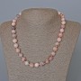 Rosy Opal Necklace - natural stone, smooth bead, 10mm diameter, length 48cm